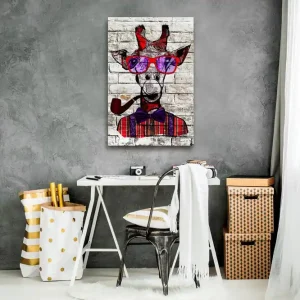 Tavla Hipster Giraffe (1 Part) Vertical 80x120 - Inredning & dekor Fynd