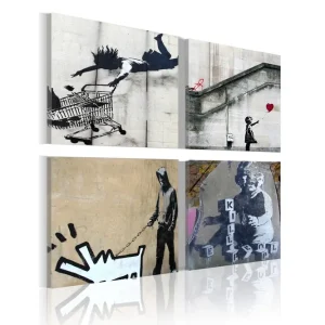 Tavla Banksy fyra orginal idéer 60x60 - Inredning & dekor Billigare
