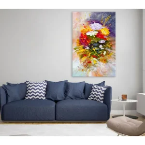 Billig Tavla Blommor i augusti 80x120 - Inredning & dekor