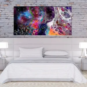 Tavla Colourful Galaxy (1 Part) Wide 60x30 - Inredning & dekor Fri frakt