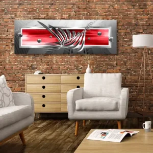 Sista chansen Tavla Silver Wings (1 Part) Narrow Red 120x40 - Inredning & dekor