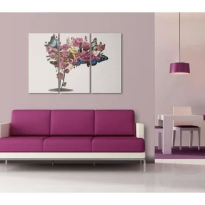 Tavla Fjärilar, blommor och karneval 90x60 - Inredning & dekor Lågt pris