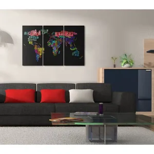TAVLA Namn på länder Triptych 90x60 - Inredning & dekor Populärt val
