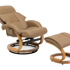 Snabb leverans Reclinerstol Force med fotpall Beige - Möbler
