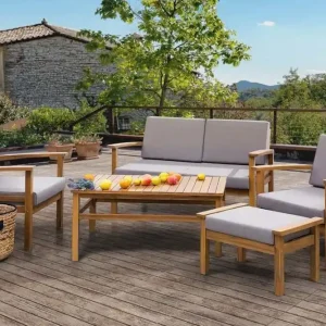 Snabb frakt Manila Loungegrupp Utomhus 102 cm Trä/Natur - Utemöbler & utemiljö