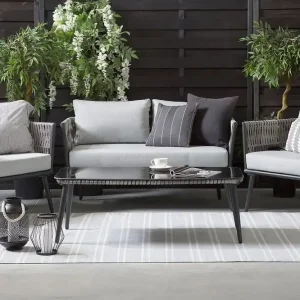 Endast denna vecka Preveza Loungegrupp Utomhus 120 cm Grå - Utemöbler & utemiljö