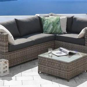 Säker betalning Avola Loungegrupp Utomhus 212 cm Grå - Utemöbler & utemiljö