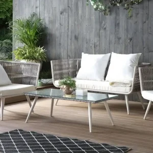 risnedsättning Ragusa Loungegrupp Utomhus 156 cm Grå - Utemöbler & utemiljö