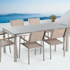 Grosseto Trädgårdsmöbelset Med Utebord+6 Utestolar Beige - Utemöbler & utemiljö Billig
