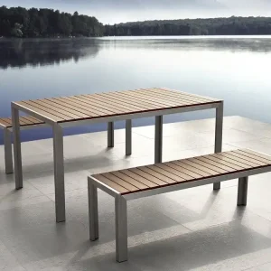 Reapris Nardo Trädgårdsmöbelset Med Utebord+Bänk Utomhus Trä/Natur - Utemöbler & utemiljö