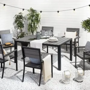 Como Trädgårdsmöbelset Med Utebord+6 Utestolar Grå - Utemöbler & utemiljö Lågt pris
