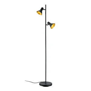 Trio Lighting Nina Golvlampa 2L E14 svart/ guld Matt svart/Guld - Belysning Extra rabatt