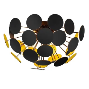 Trio Lighting Discalgo Plafond 3L E14 mattsvart Matt svart/Guld - Belysning Erbjudandepris