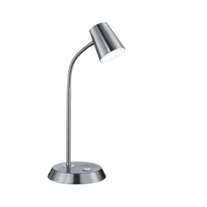 Begränsat antal Trio Lighting Narcos LED bordslampa borstad stål Borstad stål/Vit - Belysning