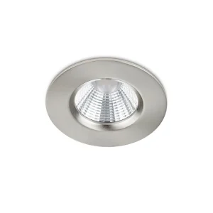 Trio Lighting Zagros LED infälld Spotlight IP65 borstad stål rund Borstad stål/Vit - Belysning Outlet
