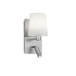 Trio Lighting Marriot vägglampa E27 + LED borstad stål/ vit Borstad stål/Vit - Belysning Utförsäljning