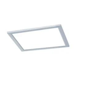 Trio Lighting Phoenix LED Plafond 30x30cm borstad stål Borstad stål/Vit - Belysning Fynd