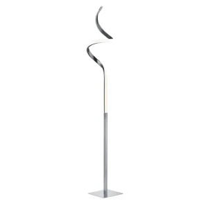 Trygg betalning Trio Lighting Course LED Golvlampa borstad stål Vit - Belysning