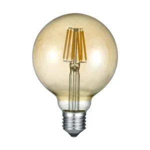 Trio Lighting LK LED E27 filament globe 6W 420lm 2700K brun Vit - Belysning Lågt pris