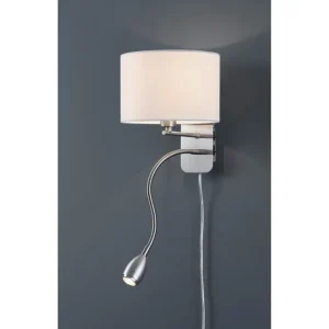 Trio Lighting Hotel vägglampa med läslampa E14 + LED vit Vit - Belysning Utförsäljning