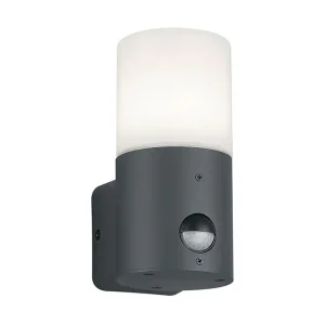 Trio Lighting Hoosic Vägglampa E27 rörelsessensor antracit Vit - Belysning Nyhet
