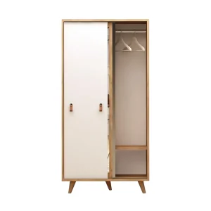 Billigare Mod Design Garderob Spegel Trä/Vit - Förvaring
