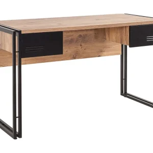 Nedsatt pris Sapphira Skrivbord 139 cm med Förvaring 2 Lådor Trä/Svart - Möbler