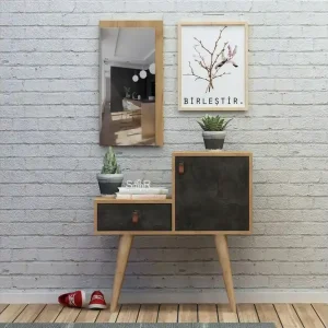 Rabatter Mod Design Sidobord Grå/Trä - Möbler