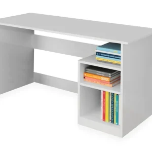 Snabb frakt Elegancia Skrivbord 120 cm med Förvaring 2 Hyllor Vit - Möbler