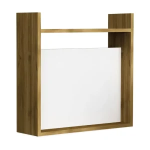 Toppley Väggskrivbord 60 cm med Förvaring Hyllor Vit/Valnötsbrun - Möbler Billigare