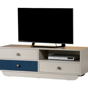 Premium Cazablanca Tv-bänk 140 cm Vit/Blå - Möbler