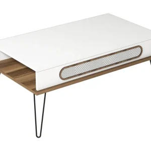 Reapris Ekolane Soffbord 105 cm med Förvaring Hylla Vit/Natur - Möbler