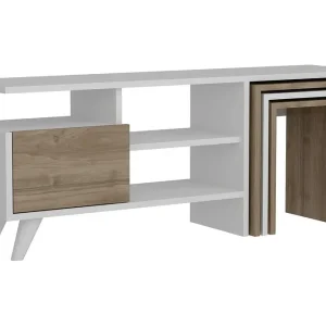 Expressleverans Decorotika Tv-bänk 120 cm Vit/Valnöt - Möbler