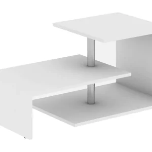 risnedsättning Elegancia Soffbord 100 cm med Förvaring Hylla Vit - Möbler