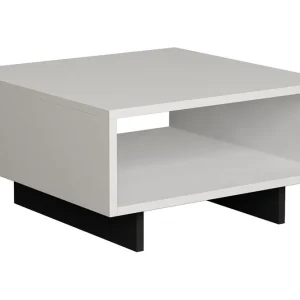 Hapeila Soffbord 60 cm med Förvaring Hylla Vit/Mörkgrå - Möbler risnedsättning