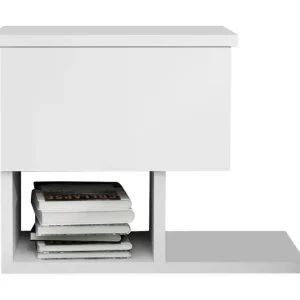 Sänkt pris Decorotika Sängbord 46 cm med Förvaring Låda + Hyllor Vit - Möbler