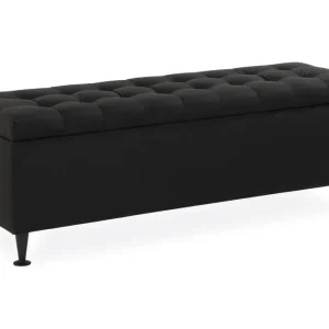 I lager Ella Sängkista 140 cm Rutig Svart - Förvaring