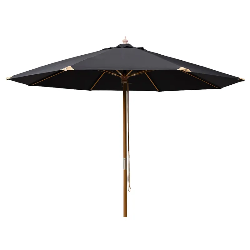 Begränsad tid Capri parasoll 300 cm trästomme svart
