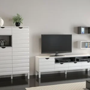 Nedsatt pris Hejde TV-Möbelset 180 cm Vit/Grå - Möbler