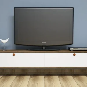 Kundfavorit Gersby TV-Bänk 160 cm Vit/Brun - Möbler