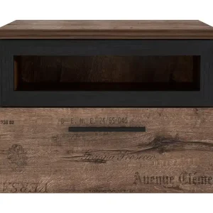 Endast idag Cannop Sängbord 52 cm med Förvaring Låda + Hylla Brun/Svart - Möbler