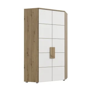 Eochar Hörngarderob 97 cm Brun/Vit - Förvaring Outlet