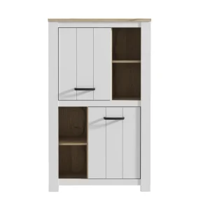 I lager Crumpton Skänk 87 cm Vit/Brun - Förvaring