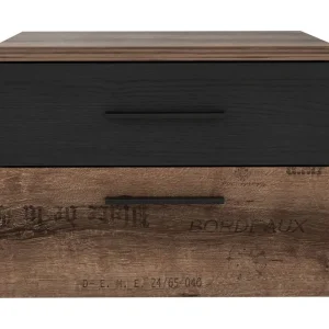 Bästa pris Cannop Sängbord 52 cm med Förvaring 2 Lådor Brun/Svart - Möbler