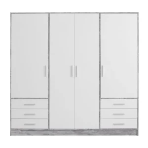 Ashgate Garderob 207 cm Grå/Vit - Förvaring Bästa pris