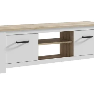 Crumpton TV-Bänk 161 cm Vit/Brun - Möbler Begränsat erbjudande