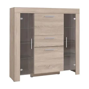 Beställ idag Cezar Vitrinskåp 130x42x131 cm Ek - Förvaring