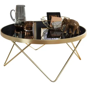 Wohnling Reineck Soffbord 82 cm Runt Svart/Guld - Möbler I lager