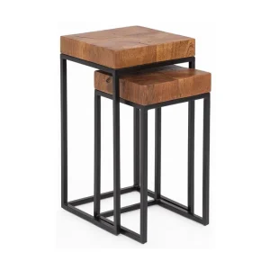 Wohnling Hoysradt Satsbord 30 cm 2 Bord Massivt Trä/Brun/Svart - Möbler Köp nu