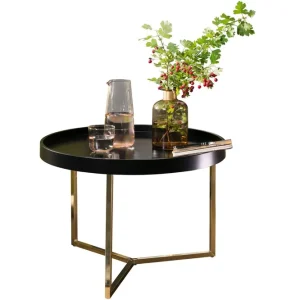 Fynd Wohnling Dhir Soffbord 59 cm Runt Svart/Guld - Möbler